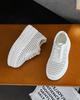 Korean version of thick-soled hollow fashion casual shoes women's 2025 summer new woven mesh white shoes versatile muffin shoes