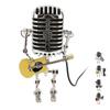 Vintage Microphone Guitar Robot Table Lamp Aluminum Retro Metal Robot Night Light for Bedroom Desk H