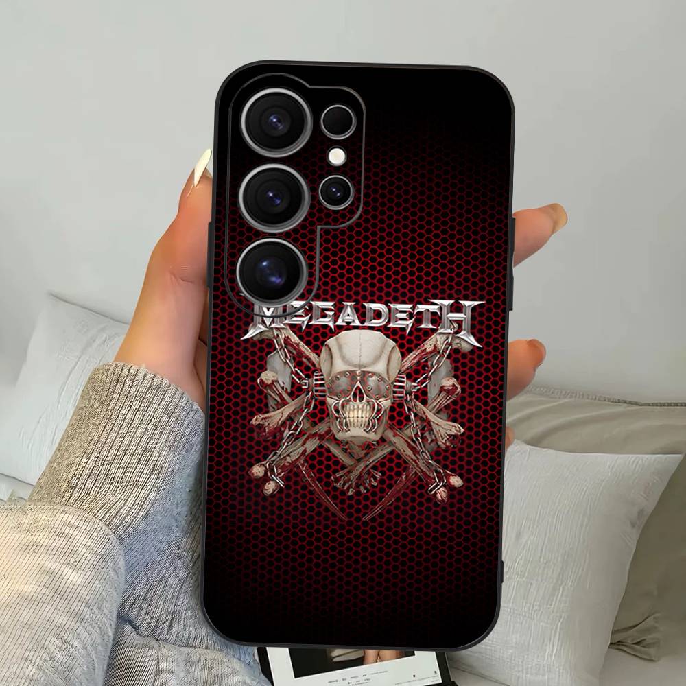 M-Megadeth Logo Handyhülle Für Samsung S 24 Fe 25 Ultra Plus 20 Lite 21 30 22 23 24 22 Ultra 5G Fundas