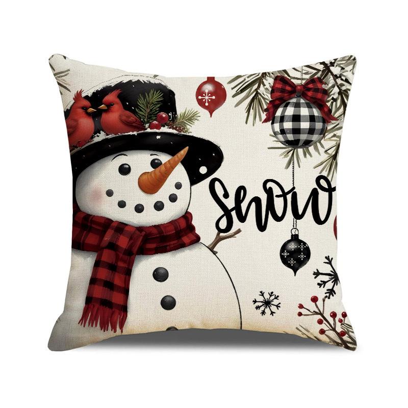 

Christmas Decoration Pillowcase Linen Printed Sofa Home Pillowcase Bedroom Cushion Cover 45X45cm (pillowcase only)