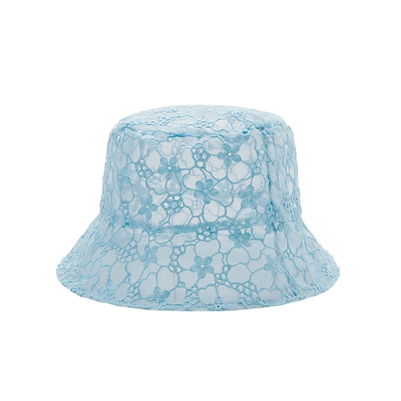 Корейская морская винтажная элегантная кружевная панама женская летняя пляжная шляпа от солнца модная корейская кепка дышащая кепка-рыбак синий