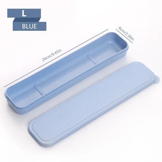 21/24 cm PP Bærbar Reisebestikk Oppbevaringsboks Etui Matservise Kjøkkengaffel Skjeboks For Barn Skolebestikk