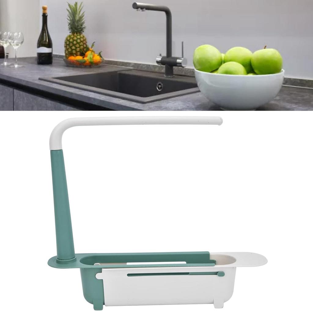 Multifunctional Telescopic Sink Storage Rack Upgraded Adjustable Holder For Kitchen Sponge Organizer With Drainer Basket