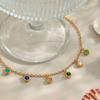 1pc Trendy Niche Colorful Tassel Bracelet Golden Plated Hand Accessory Colorful Charm Bracelets For Women