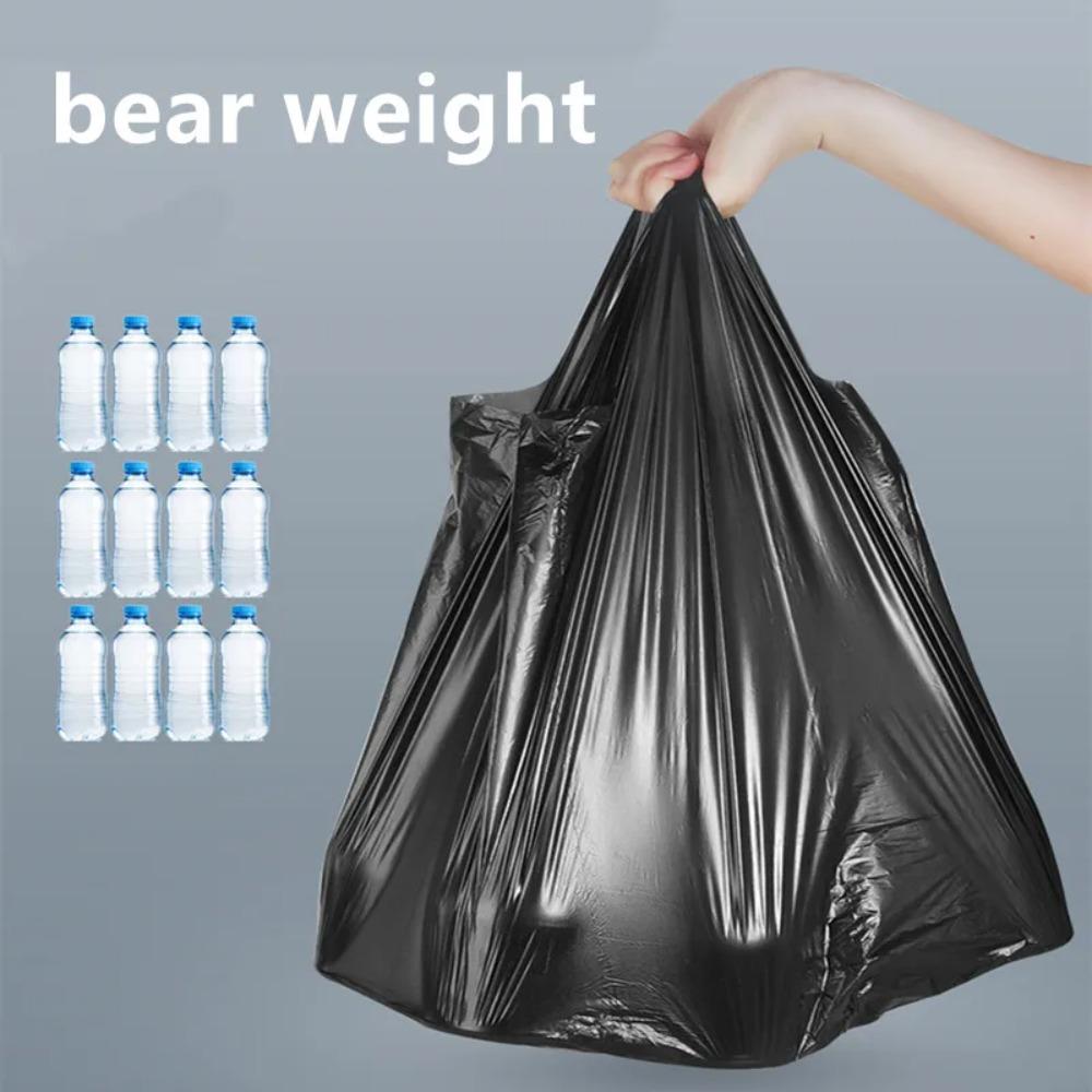100PCS Black Thickened Plastic Vest Bags - Supermarket Shopping Bags for Takeaway Kitchen Garbage Storage Packing Storage Bag