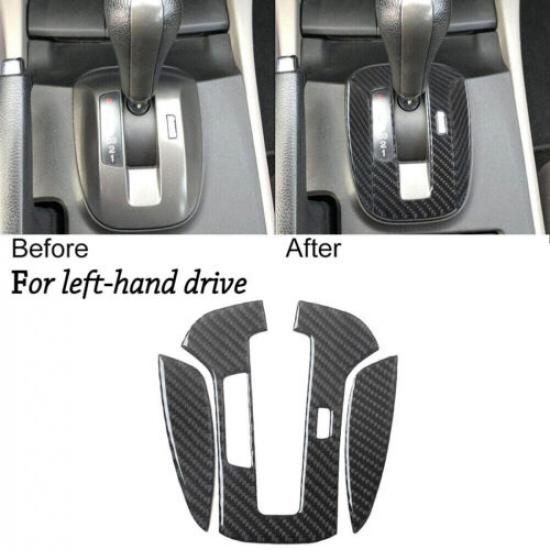 3pcs For Honda Accord 2008-12 Carbon Fiber Gear Shift Panel Cover Trim