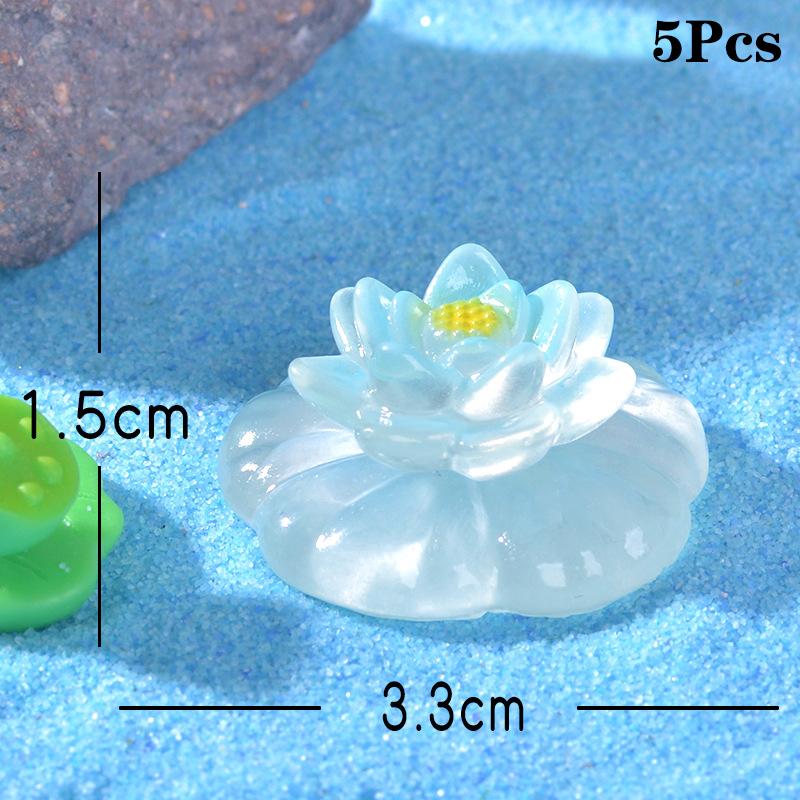 5Pcs Cartoon Kreative Lotus Blumen Figuren Leucht Figuren Ornamente Diy Landschaft Hause Dekoration Zubehör Geschenke