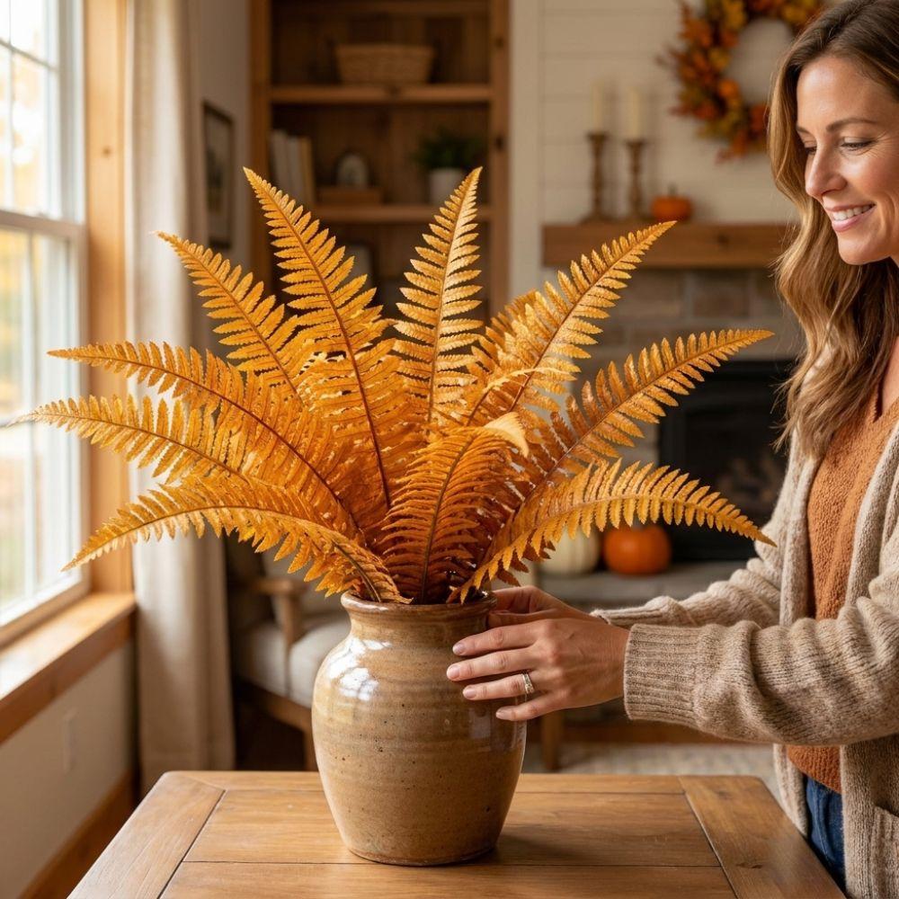 18 Leaves Fake Fern Plants Lifelike Artificial Palm Tree Home Party Decor