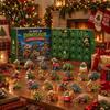 Dinosaur Themed Christmas Decor Advent Calendar, 24Pcs Acrylic Ornament Set with Cute Daily Holiday Anticipation Gift Dino Figures, Countdown Box, for