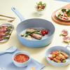 COOKER KING 24cm Deep Maifan Stone Non-Stick Frying Pan with Lid