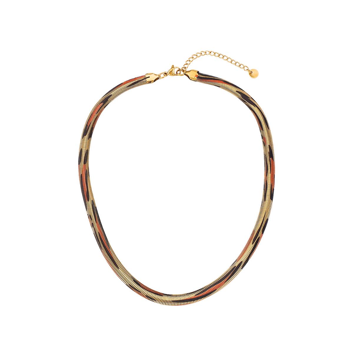 

Stainless Steel Leopard Pattern Snake Neck Chain Women s Necklace