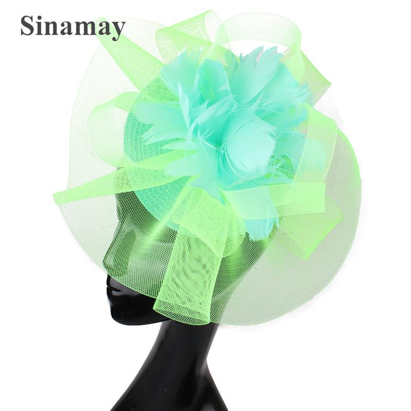 European And American Bride Hair Accessories Feather Headgear Popular Banquet Photo Top Hat Pp Imitation Hemp Headgear