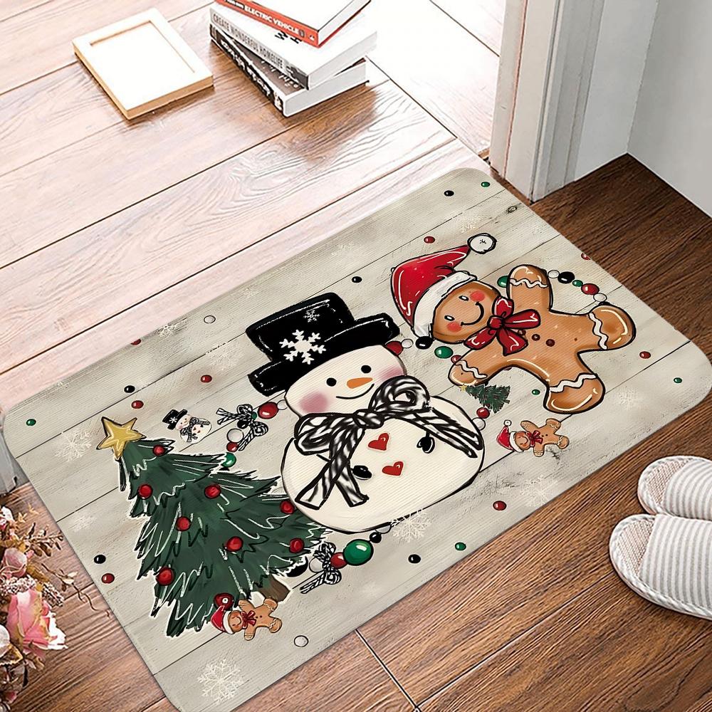Christmas Snowman Doormat Non-Slip Entrance Doormat Home Decor Carpet For Living Room Rugs Bathroom Floor Rug