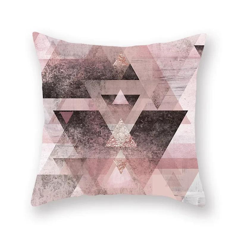 Rose Pink Geometric Marble Cushion Covers Hot Modern Nordic Decorative Throw Pillow Covers Sofa Car Seat Home Pillowcase 45*45Cm