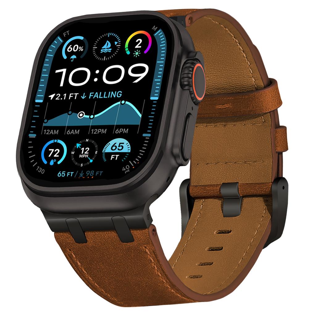 Leather Band for Apple Watch Ultra 2 49mm Series 10 46mm Luxury Strap Sports Bracelet for iWatch 10 9 8 7 6 5 4 SE Ultra 44 45mm
