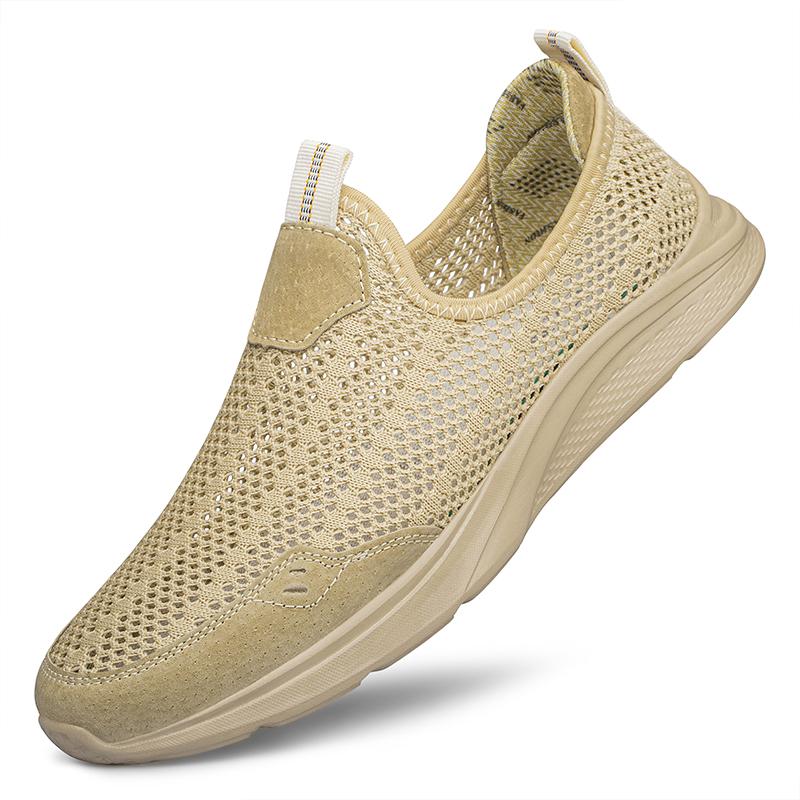 

Fashion New Fashion Men Casual Breathable Walking Shoes Flat Designer Antiskid Loafers Classic Hollow Out Soft Bottom Outdoor Sneakers 44 хаки