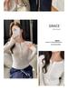 Women's Early Autumn Korean Style Slim Fit Long Sleeve Half-Open Collar Shirt