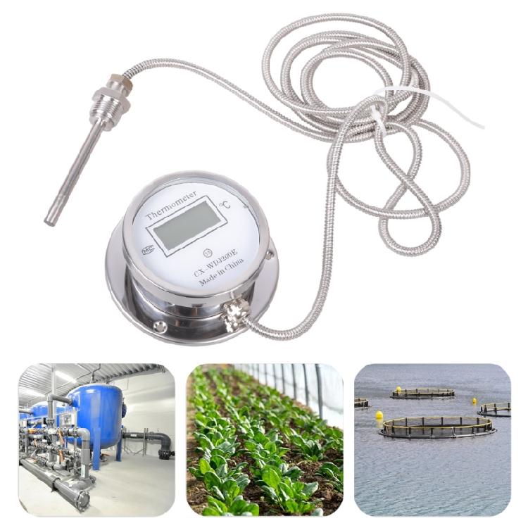 Corrosion Resistant Temperature Sensors Insulated Cable Threaded Digital Thermometers Three  Mounting Positions for Boiler