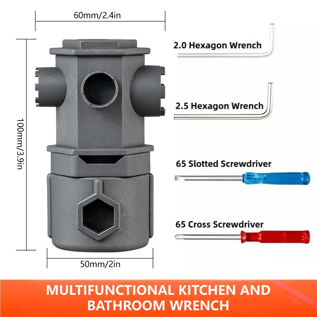 Multifunctional Faucet Wrench Set with Special Accessory Box Hand Tool Hexagon Wrenches Suitable for Restaurant Bathroom Repair
