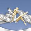 Exquisite Fantasy Flower Fairy Elf Cubic White Gold Plating Two-toned Wedding Ring Jewelry For Women