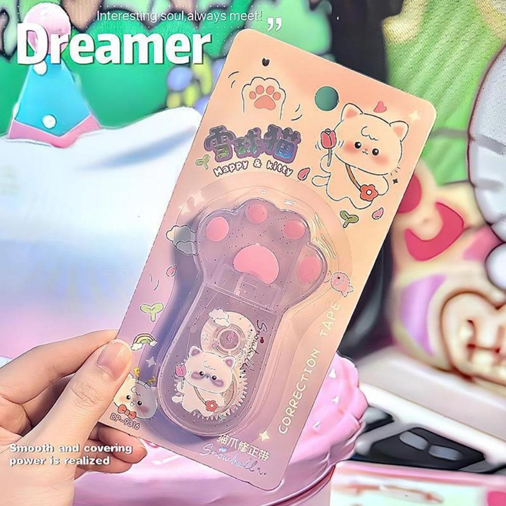 Durable Silent Correction Tape Cat Paw Shape 12M Large Capacity Student Alteration Tape Correction Stationery Stationery фиолетовый