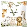 Animal with Name Pillow Case Personalized Pillow Dust Cover Bedroom Kids Wild Party Decoration Pillowcase Birthday Children Gift