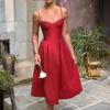 European American Women's Spring/Summer 2026 Sexy Spaghetti Strap Open-Back Slimming Dress