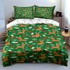 Merry Christmas Festive Print Bedding Set (1 Duvet Cover, 2 Pillowcases, Duvet Not Included)