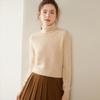 Women's High Neck Saddle Shoulder Cashmere Sweater - Solid Color, Versatile, Loose Knit Knitwear for Autumn/Winter