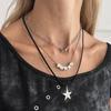 Fashion Metal Star Pendant Necklace For Women Punk Hip Hop Silver Color Multi Layered Pentagram Tassel Necklace Y2K Jewelry Gift