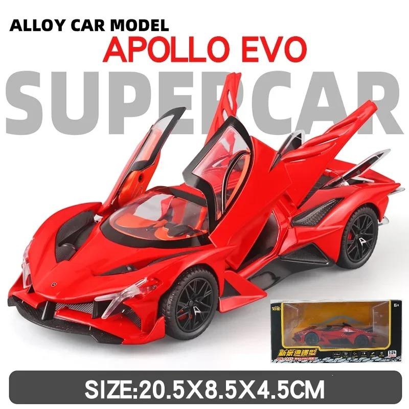 1/24 Diecast Apollo Project Evo Track Roadster Model Car Metal Miniature Car Sound & Light Collection Vehicle Toys For Boys Gift