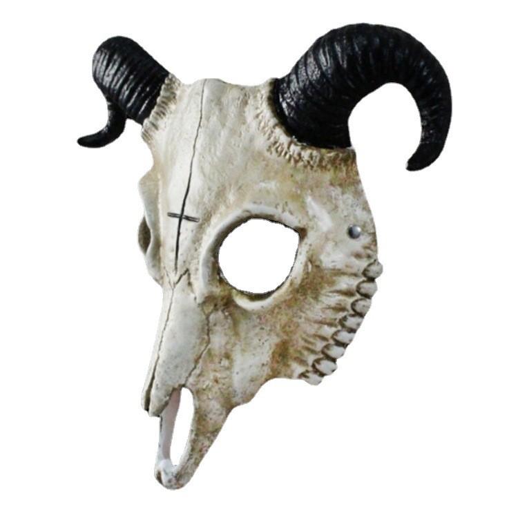 Halloween Sheep Skull Mask Resin Material Role Play Accessory For Costumes And Festivals