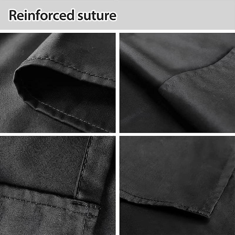 Black Waterproof Half Apron for Waiters Stain Resistant Durable Work Wear for Hotel Restaurant Kitchen and Catering Use
