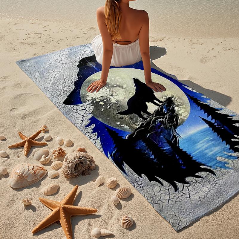 Wolf Pack Wilderness Beach Towel, Super Soft Microfiber, Gift for Her/Him, Birthday, for Pool, Beach, Travel, Home Decor Fan gifts