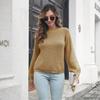 Winter Fall Women Elegant Lantern Sleeve Sweater Loose Knitted Casual Top