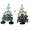 Aquarium Resin Skull Decorations with Air Hose Small Pirate Captain Skeleton for Fish Tanks Aquatic Pet Supplies 6XDE