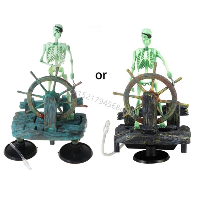 

Aquarium Resin Skull Decorations with Air Hose Small Pirate Captain Skeleton for Fish Tanks Aquatic Pet Supplies 6XDE China Mainland