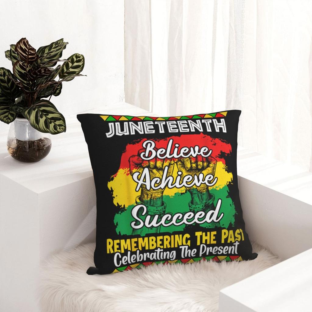 Juneteenth Is My Independenc Day Square Pillow Cases Black Pride Cushion Covers Novelty Zipper Decor Pillowcase For Home 40*40Cm