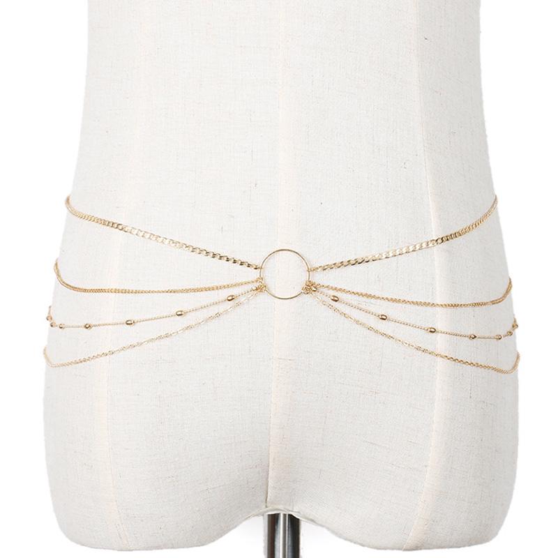 Women Belly Body Chains Bohemian Multilayers Gold Color Waist Chain Body Jewelry