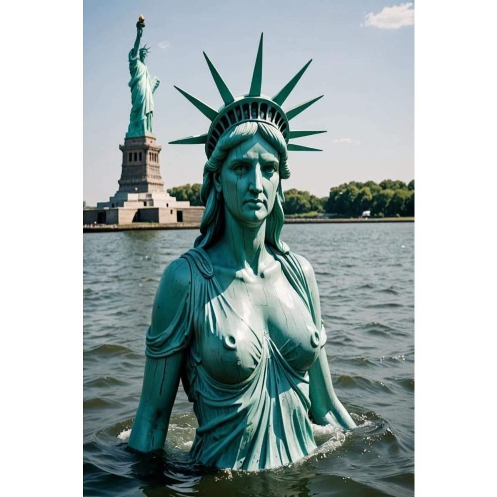 Vintage Metal Tin Sign Liberty Goddess Wall Art Decor For Living Room Bedroom