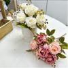 30Cm Long Artificial Flower 6 Pearls Roses Fake Flowers Premium Floral Bouquet Small Roses Silk Flowers