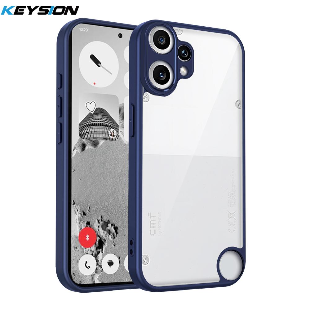 KEYSION Transparente Hülle für Nothing CMF Phone 2 Pro 1 Weiches Silikon + PC Klare Stoßfeste Handy-Rückabdeckung für CMF Phone 1 2 Pro