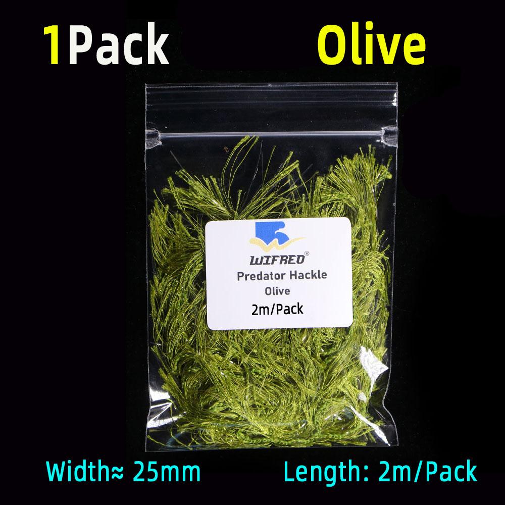 2M/Pack Predator Hackle Single-Sided Chenille Predator Hackle Fly Tying Material For Streamer Bodies Trout Pike Muskie Predators Fishing Lures