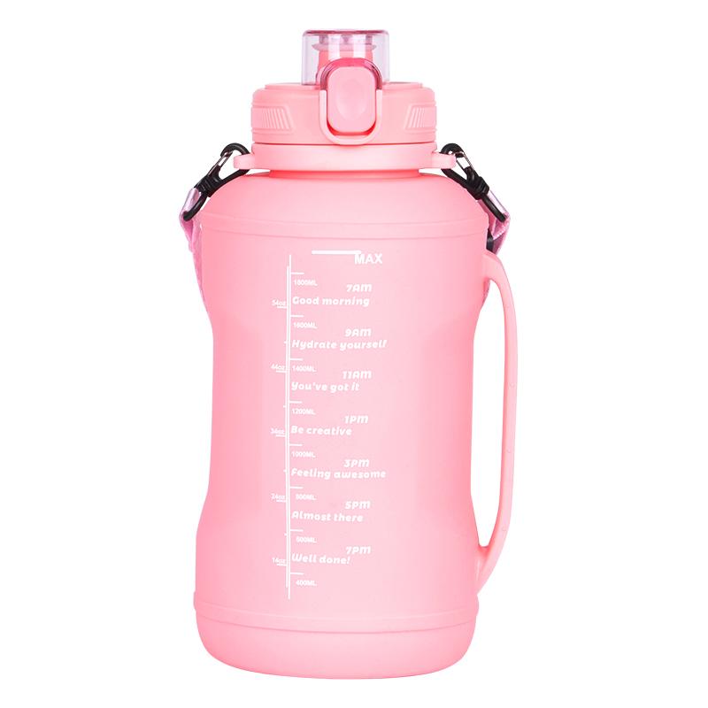 64oz/2L Large Capacity Silicone Water Bottles Collapsible Water Bottle with Handle & Straw Travel Gym Camping Hiking Sports Cup