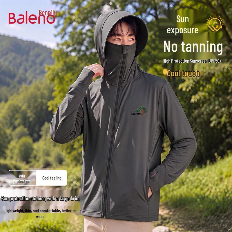 Baleno Men s UPF50+ Ice Silk Hooded Sun Jacket 4XL