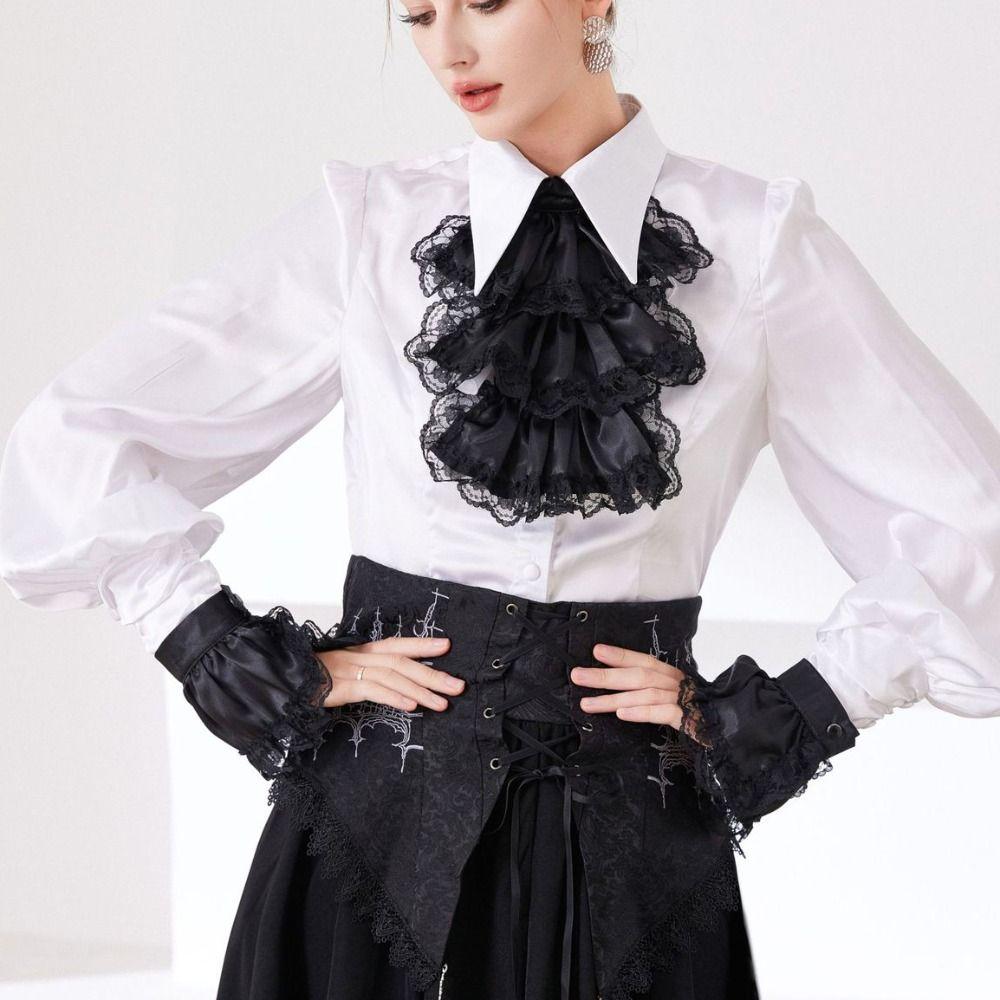 Chic Detachable Renaissance Collar Vintage Elegant Elizabethan Neck Ruff Victorian Costume Layered Ruffled Collar Cosplay