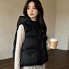 Down vest women's winter coat fluffy duck down women's outer wear design sense hooded vest vest Pinghu