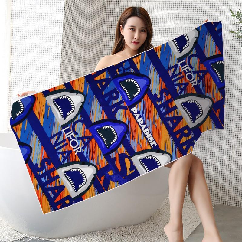 Ultrafine Microfiber Beach Towel Large Size Quick Dry Absorbent Digital Print Swim Cover Up Sun Protection Women Men Kids Pool Travel