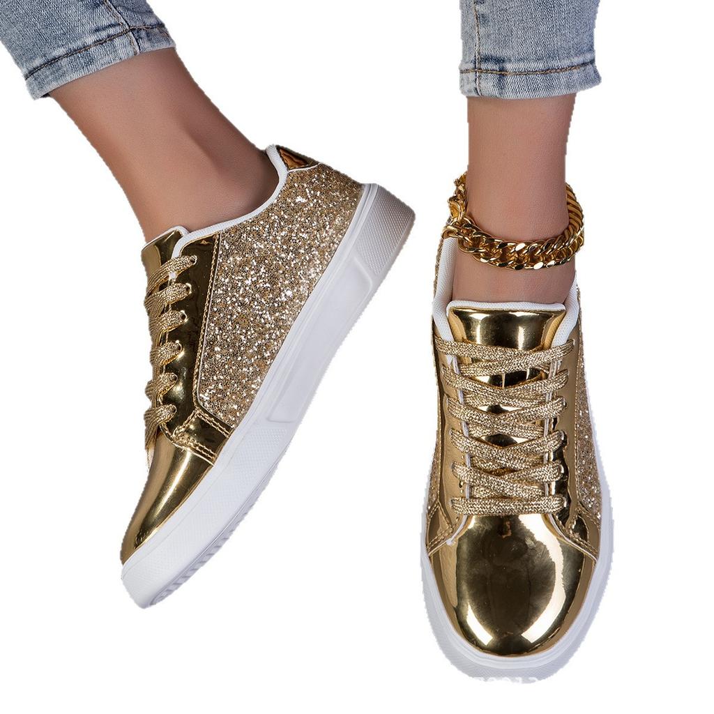 Glitter Shoes Casual Shoes Outdoor Fashion Versatile Student Casual Shoes Breathable and Lightweight