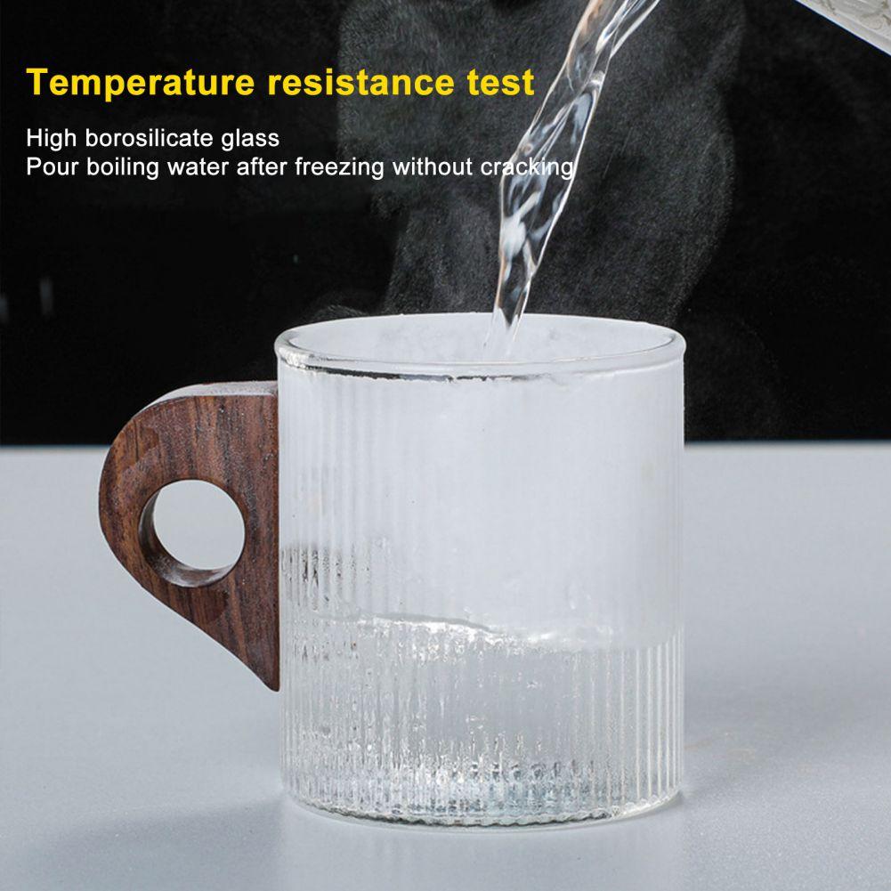 Glass Coffee Mug Comfortable Grip Dishwasher Safe for Hot Chocolate
